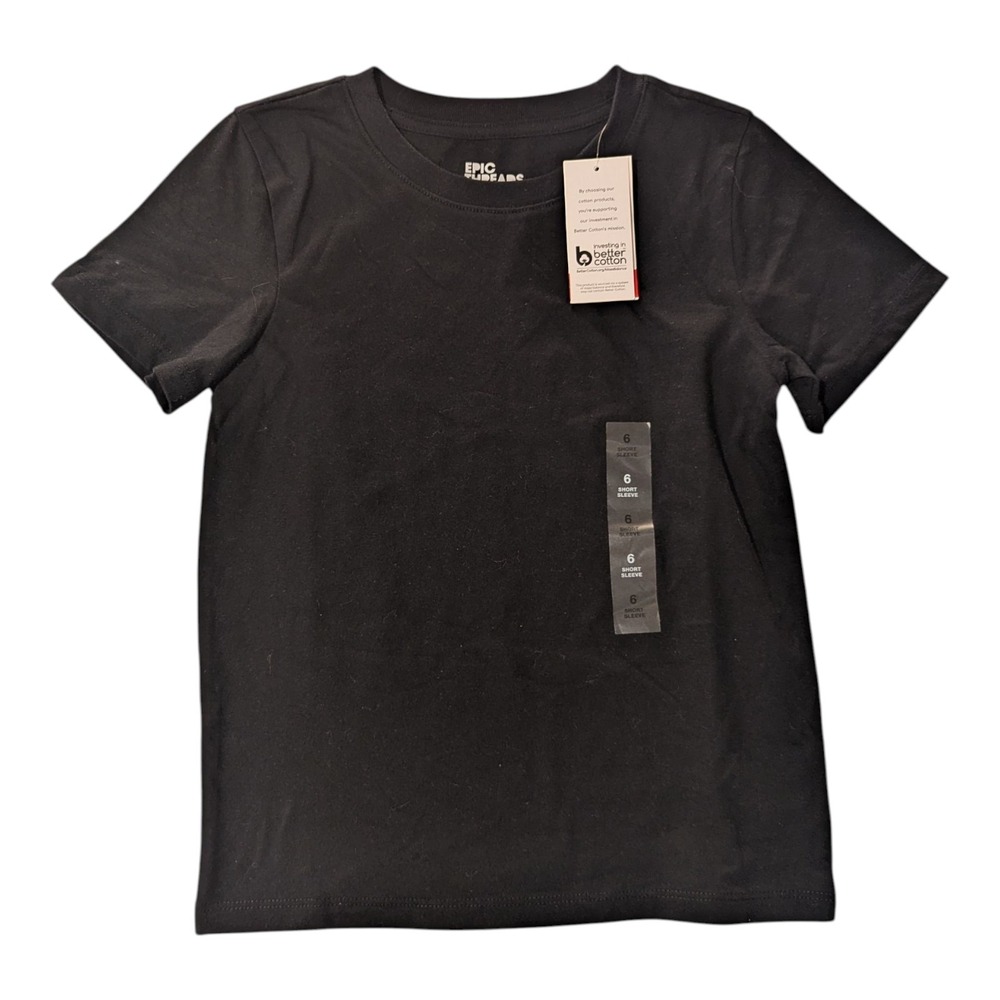 BBC-2 Epic Threads Kids Crewneck T-Shirt Size 6 - Deep Black